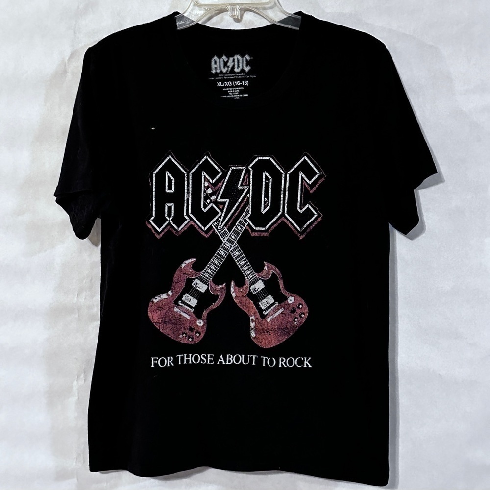 AC/DC Rock and Roll Band Black Graphic T-Shirt Tee